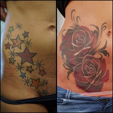 Ruhrpott styleink Tattoo Cover up Rosen aus Sterne.jpg