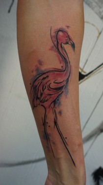 Ruhrpott styleink Tattoo Flamingo Aqarell.jpg